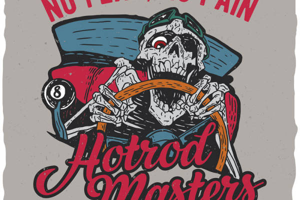 无畏无惧的Hotrod Masters裁片印花服装印花设计