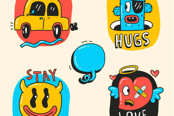 趣味裁片印花服装：旅行、拥抱、保持冷静、爱至上