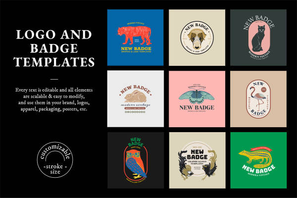 现代复古风格裁片印花服装印花设计模板