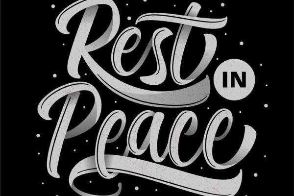 优雅黑白'Rest in Peace'裁片印花服装设计