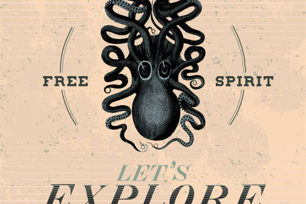 自由精神探索之旅:章鱼裁片印花服装