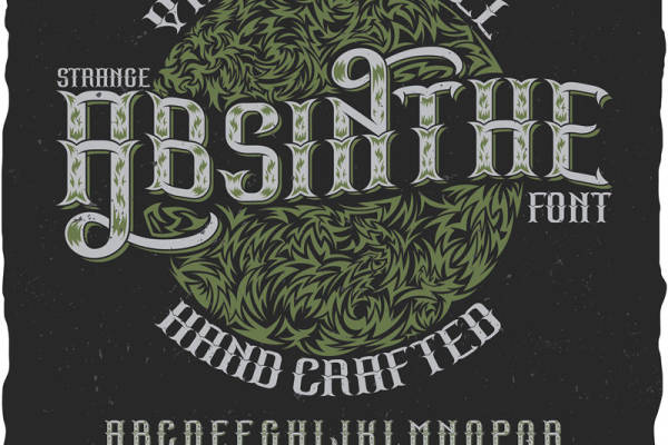 复古标签裁片印花服装：独特手工艺字体设计