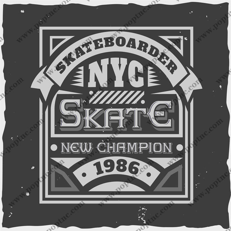 探索1986年纽约滑板冠军复古裁片印花服装