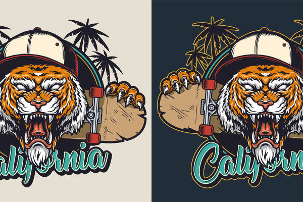 加州风格老虎头裁片印花服装:街头潮流与个性的完美融合
