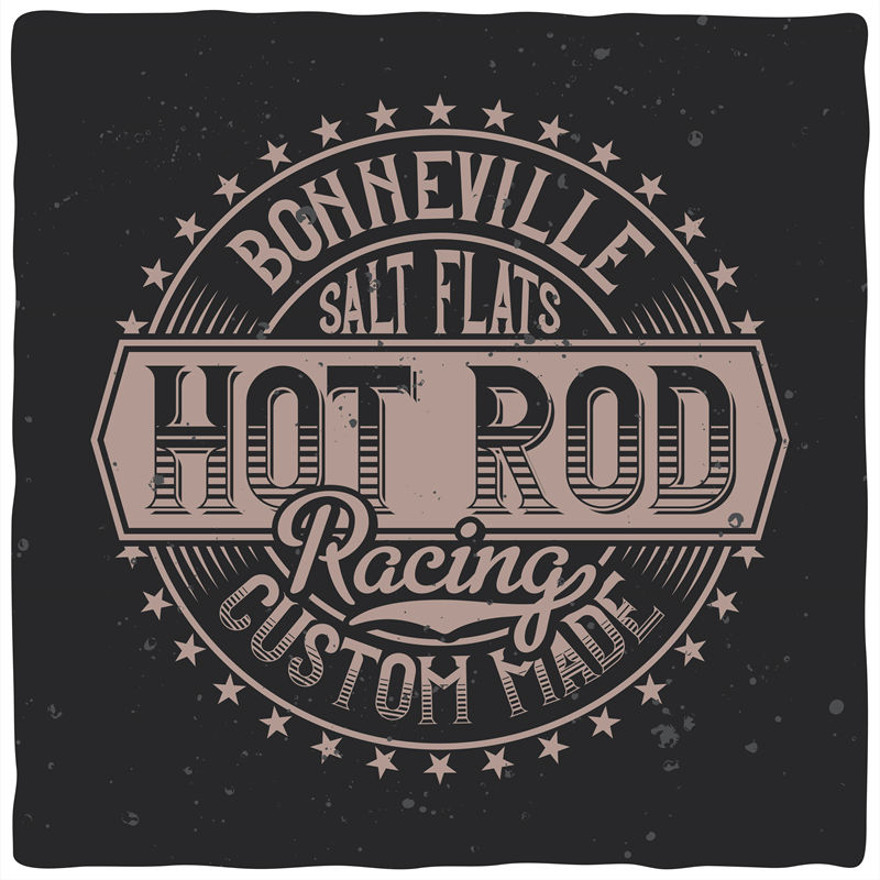 探索Bonneville Salt Flats Hot Rod Racing裁片印花服装