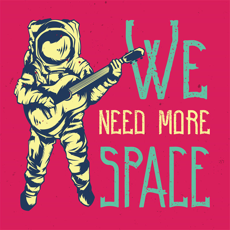 探索宇宙的激情：摇滚风格的宇航员裁片印花服装