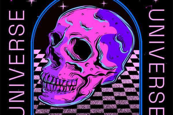 宇宙裁片印花服装：探索星系与骷髅的神秘融合