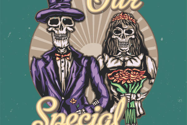 复古风格骷髅裁片印花服装：特别日子的完美选择