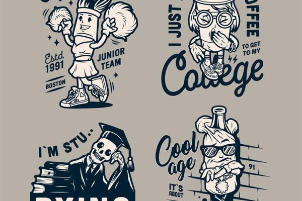 复古风潮个性裁片印花服装 展现大学生活独特魅力