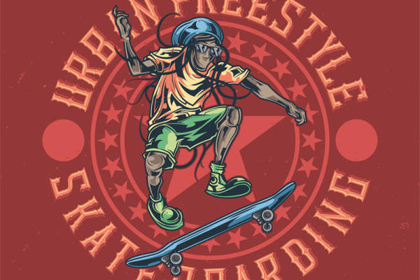 街头自由式滑板服装印花设计:展现活力与激情