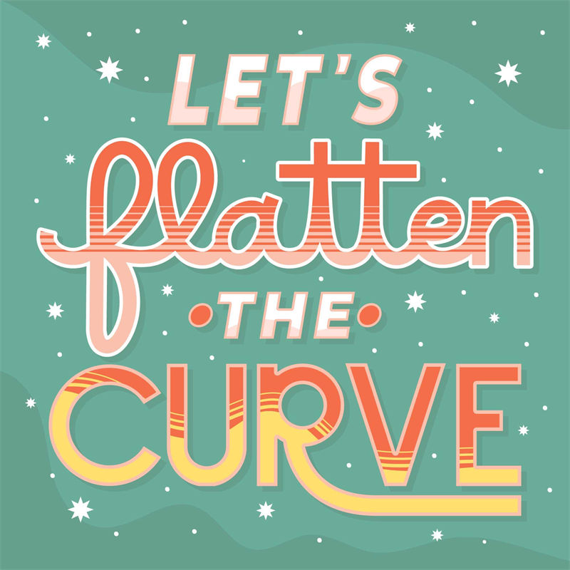时尚裁片印花服装：'Let's Flatten the Curve'活力设计