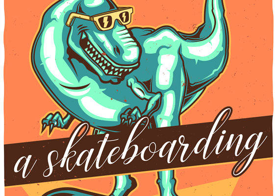 时尚滑板恐龙裁片印花服装，让生活更精彩