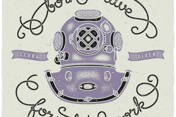 复古潜水头盔裁片印花服装 展现个性与冒险精神