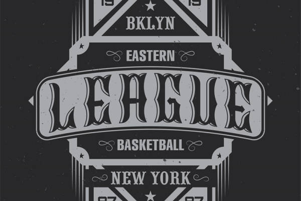 复古篮球裁片印花服装：纽约东部联盟经典设计