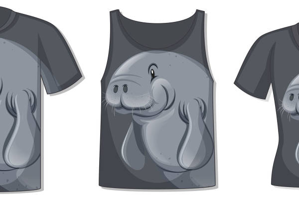 可爱卡通大象裁片印花服装,适合全家的趣味服装印花