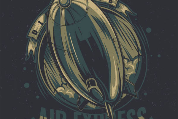 复古风格裁片印花服装:飞向天际的快递梦想