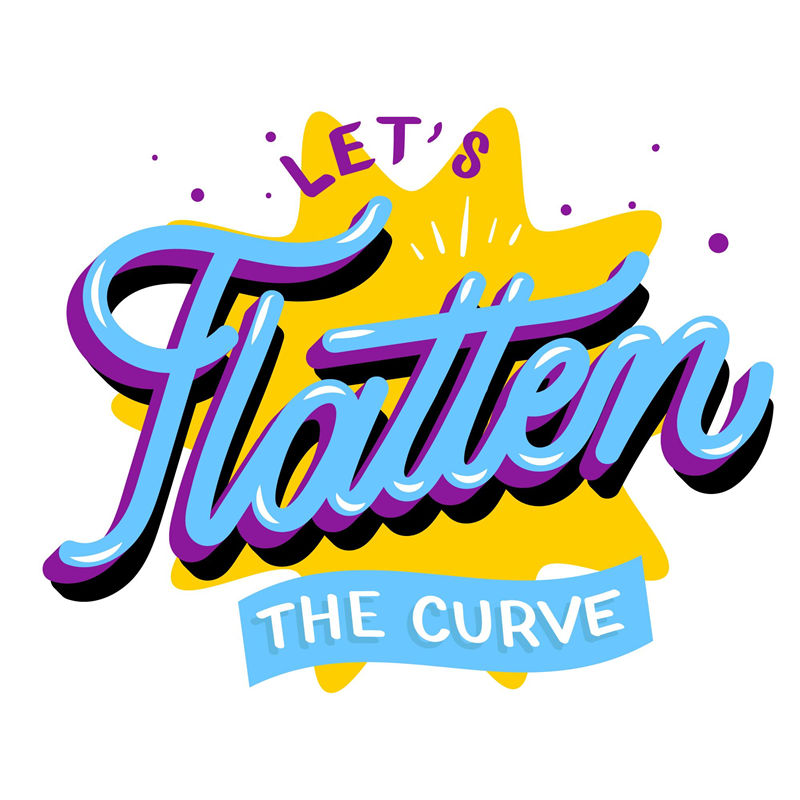 时尚潮流裁片印花服装：'Let's Flatten the Curve'活力设计