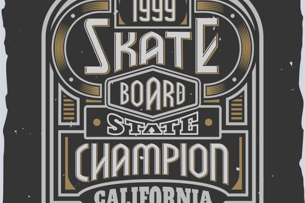 复古滑板冠军裁片印花服装:致敬1999加州滑板文化