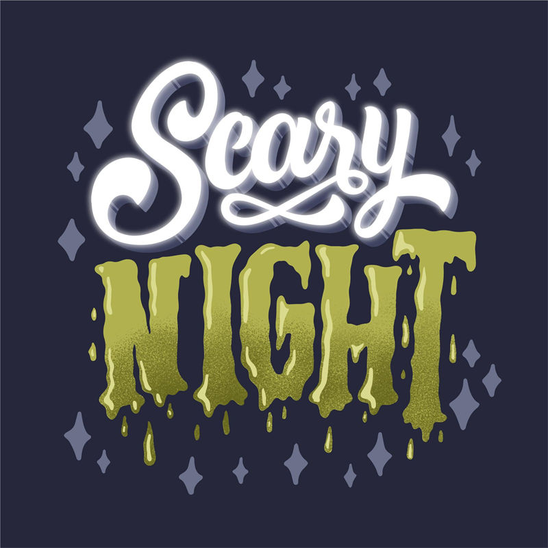 时尚潮流裁片印花服装：'Scary Night'主题设计
