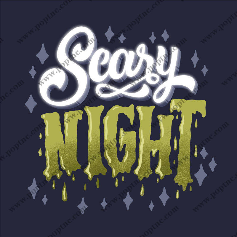 时尚潮流裁片印花服装:'Scary Night'主题设计