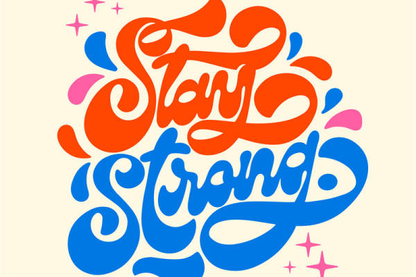 时尚潮流：'Stay Strong'裁片印花服装印花设计