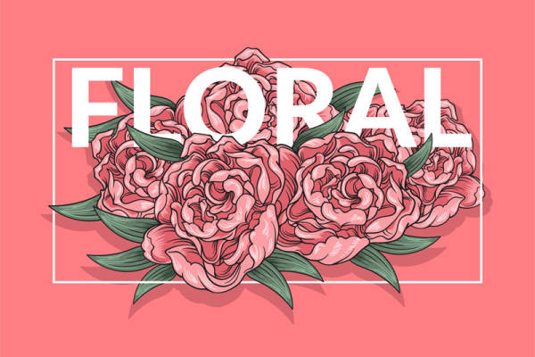 时尚粉色花卉裁片印花服装：春日浪漫风格