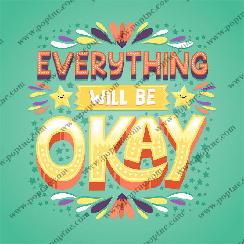 积极乐观的裁片印花服装:一切将会好起来