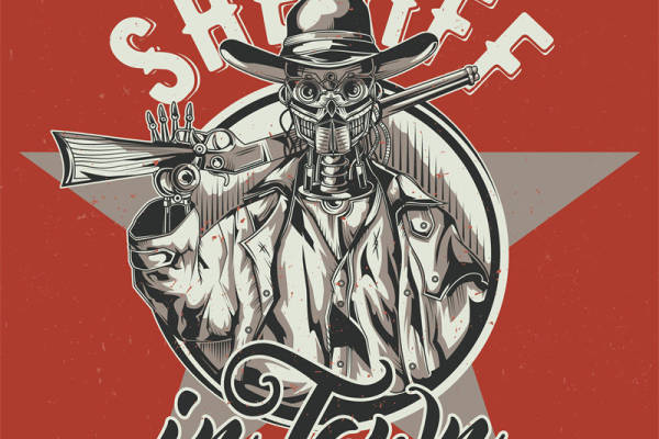 复古风格裁片印花服装:西部警长主题设计