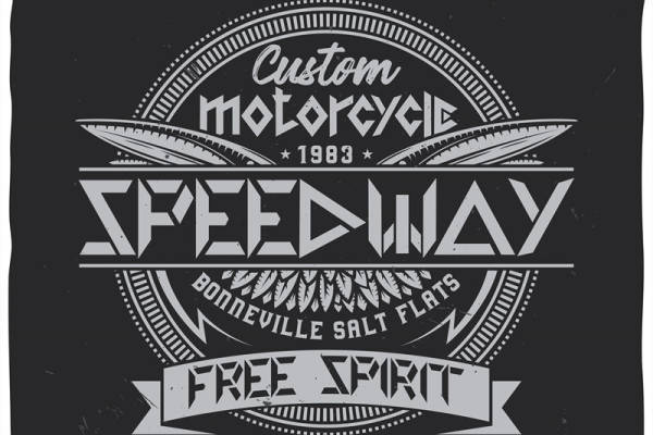 经典摩托车裁片印花服装:速度与自由精神的象征