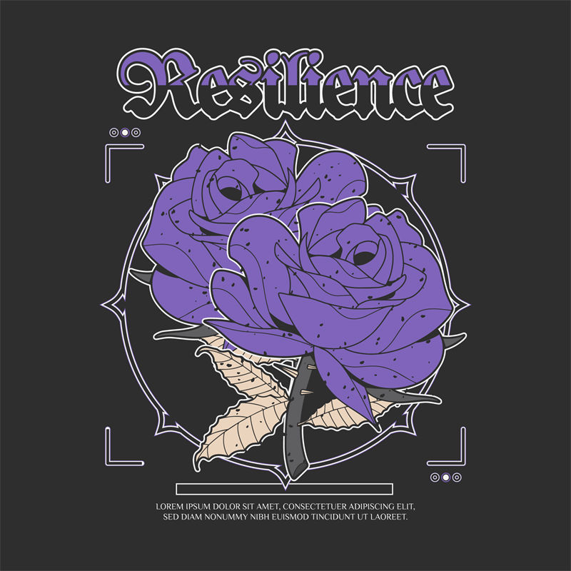 紫色玫瑰裁片印花服装：展现独特个性的时尚选择