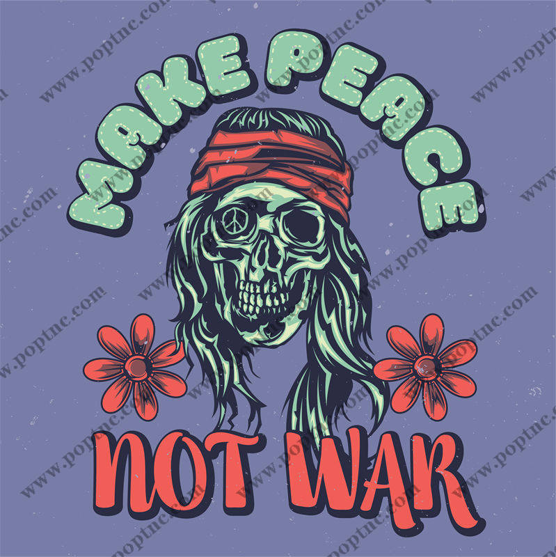 和平主题骷髅头裁片印花服装:倡导和平,拒绝战争
