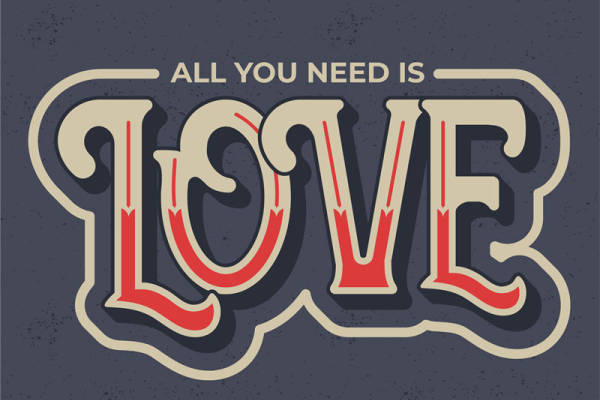 复古风格裁片印花服装:爱是一切所需