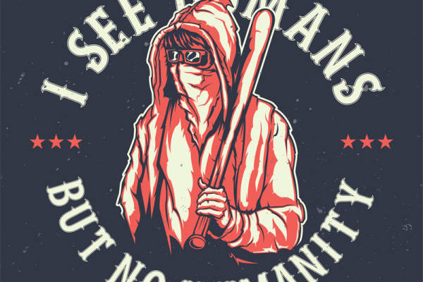 探索人性与反叛精神的裁片印花服装