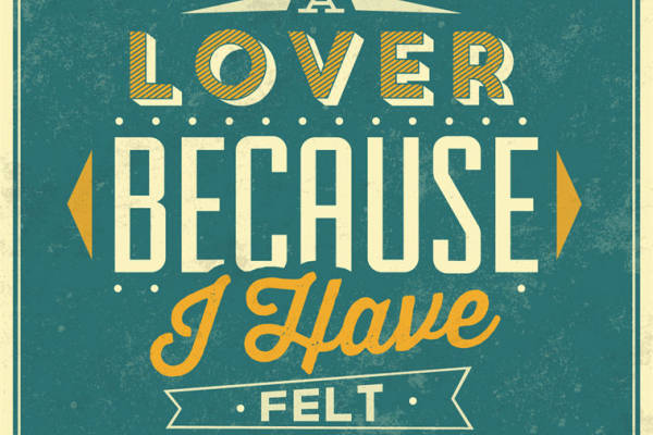 复古风格裁片印花服装：我是爱人，因为我曾感受过恨