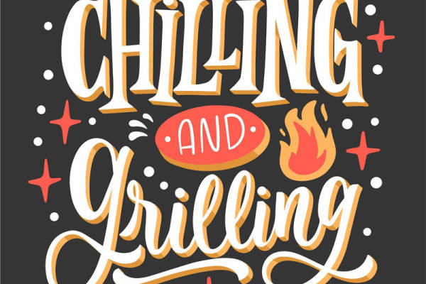 夏日休闲风格裁片印花服装 享受清凉与烧烤的乐趣