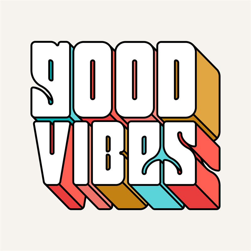活力四射的'GOOD VIBES'裁片印花服装，点亮你的每一天