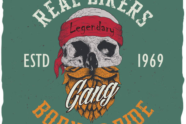 复古摩托车文化裁片印花服装：真实骑士传奇