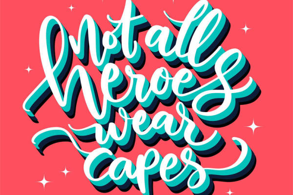创意裁片印花：'Not all heroes wear capes' 时尚服装印花