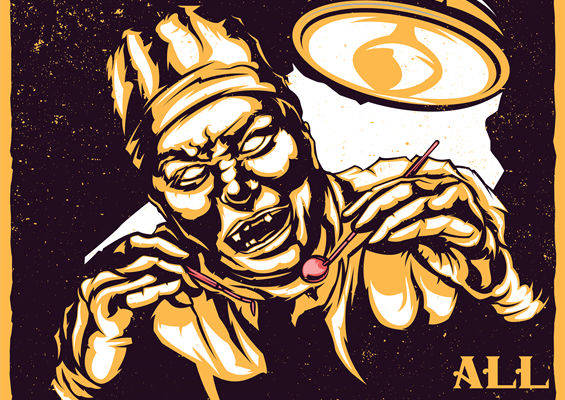 复古风格裁片印花服装：幽默牙齿护理提醒