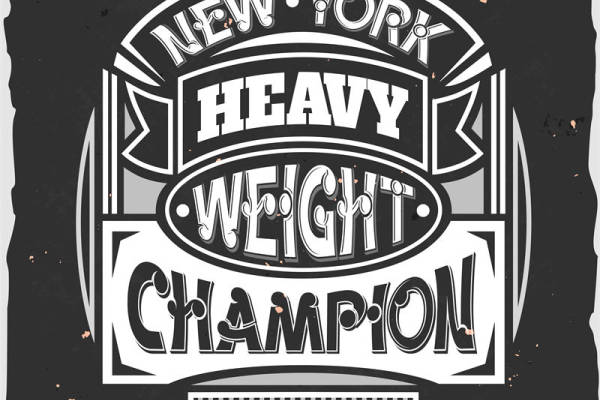 复古风格裁片印花:纽约重量级冠军服装印花设计