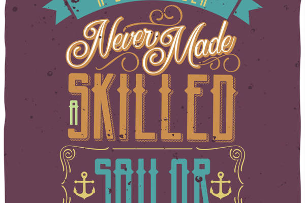 复古风格裁片印花:航海主题服装印花设计