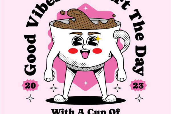 2023年新款裁片印花服装：用咖啡唤醒你的每一天