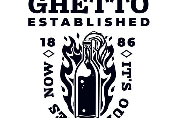 复古风格裁片印花服装:GHETTO ESTABLISHED 1886