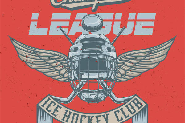 复古风格冠军联赛冰球俱乐部裁片印花服装