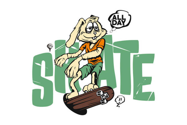 滑板少年的活力裁片印花服装，展现青春无限