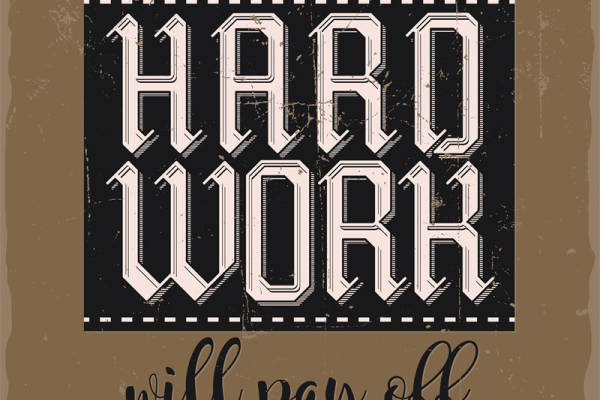 复古风格裁片印花服装:Hard Work Will Pay Off