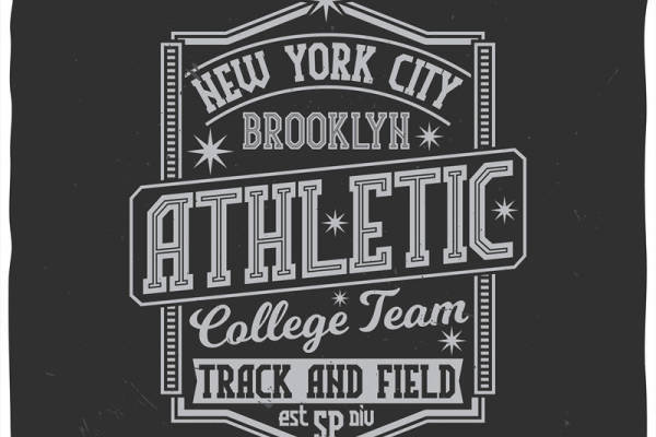 复古风格纽约布鲁克林田径队裁片印花服装