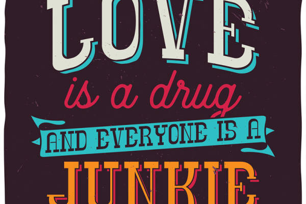 复古风格服装印花：爱是毒品，人人都是瘾君子