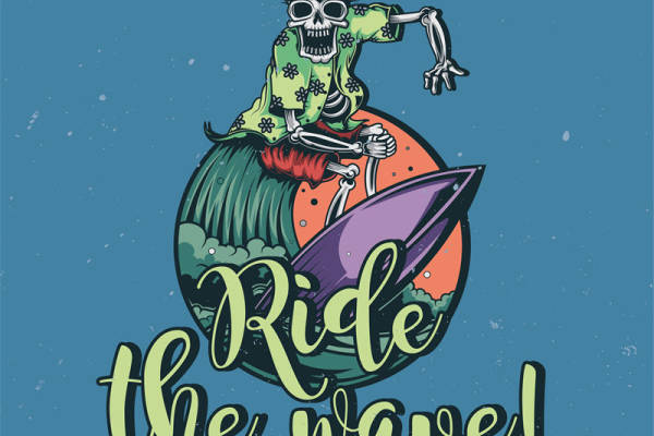 冲浪骷髅裁片印花服装：潮流与冒险的完美结合