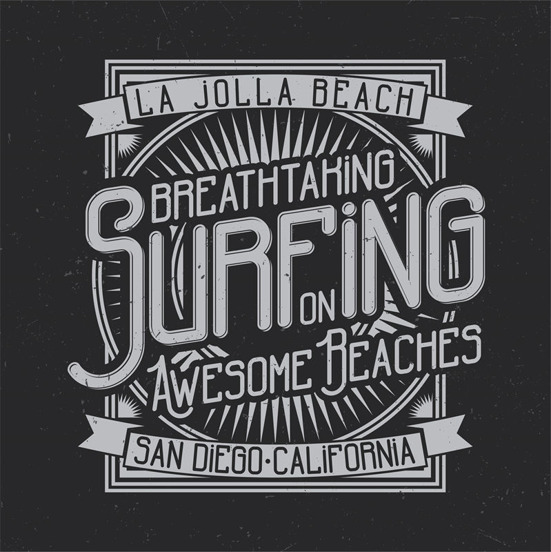 探索La Jolla Beach的服装裁片印花，感受加州冲浪魅力